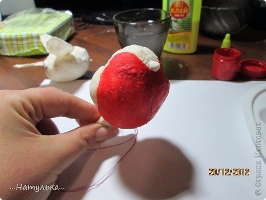 Снегири из ваты: мастер-класс