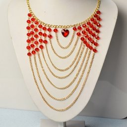 Колье из бусин на цепях: мастер-класс