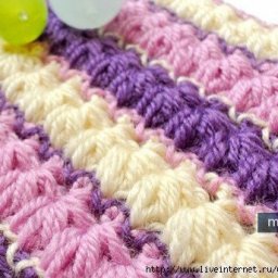 Многоцветный узор крючком