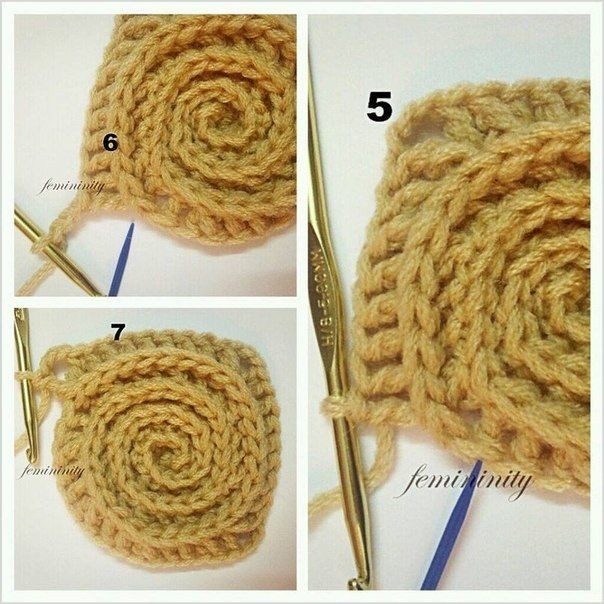 Нежный плед с объёмным рисунком крючком