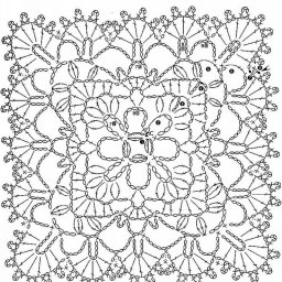 Изумительно красивые квадратные мотивы крючком