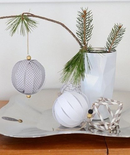 Ёлочные игрушки из бумаги
