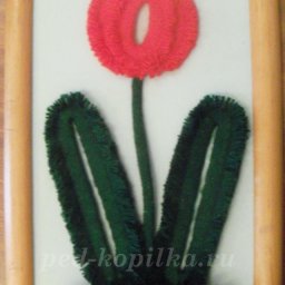 Тюльпан из ниток