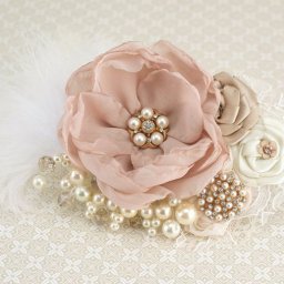 Нежные цветы из ткани и бусин своими руками