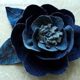 ​Роза из джинсовой ткани: мастер-класс