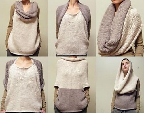 Вязаная кофта-трансформер: идеи