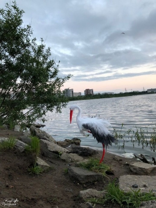 Аист для украшения дачного участка