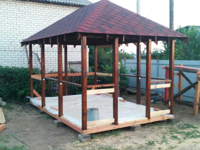 Беседка 4,5х3 на даче своими руками