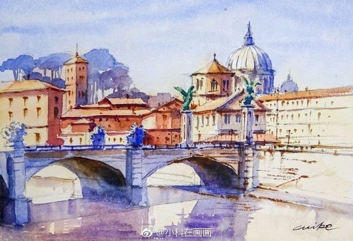 Урок рисования акварелью: старинный город