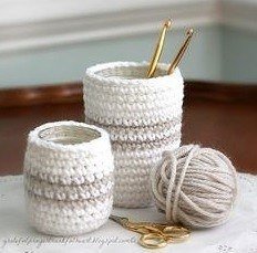 Вязаный органайзер для спиц, крючков и ручек