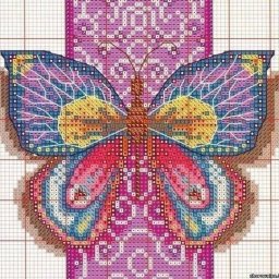 Вышивки с прекрасными бабочками