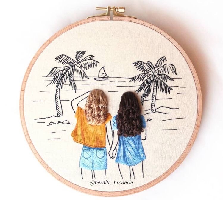 Вышивки с объемными волосами: новые идеи