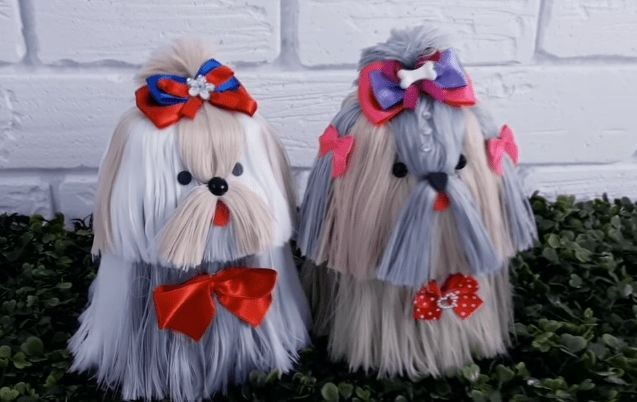​Гламурные щенки из ниток