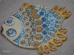 Яркая рыбка из соленого теста