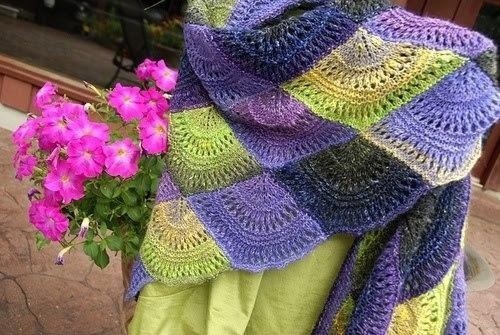 Модульная шаль "Веера"