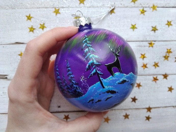 Новогодние стеклянные шарики с авторской росписью