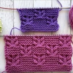 Узор гиацинт на платочной вязке