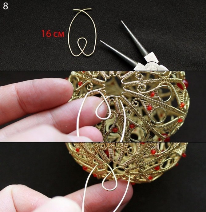 ​Новогодний шар из проволоки