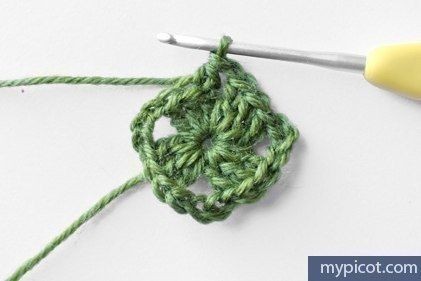 Новый цветной квадрат для вязания крючком