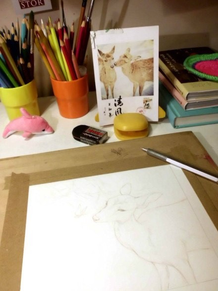 Рисуем оленёнка