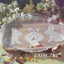 ​Салфеточка к Пасхе с зайками и яичком