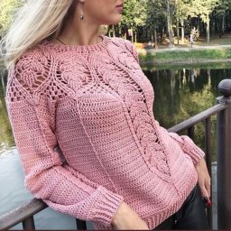 ​Вязание кокетки красивым узором для пуловера необычайной красоты