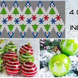 ​Ёлочные шарики, украшенные бисером