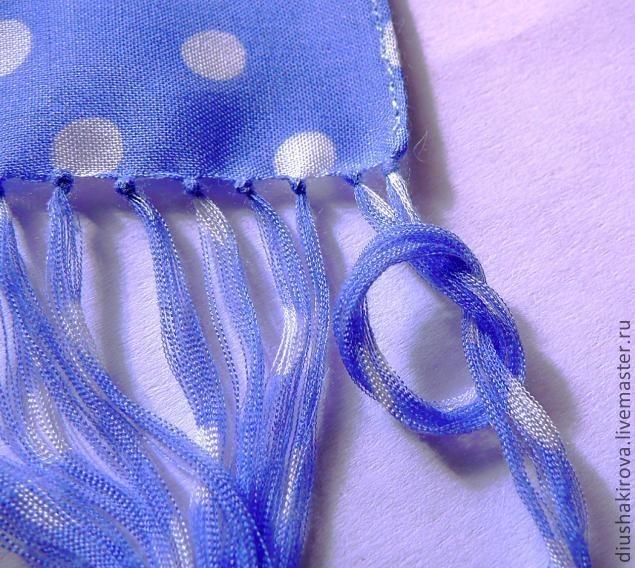 Батистовый шарфик с красивой бахромой