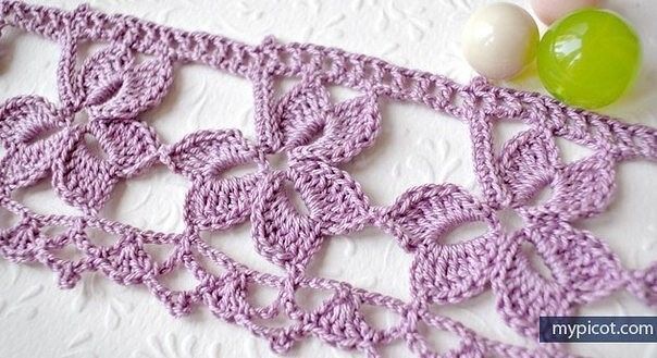 Цветочный узок крючком