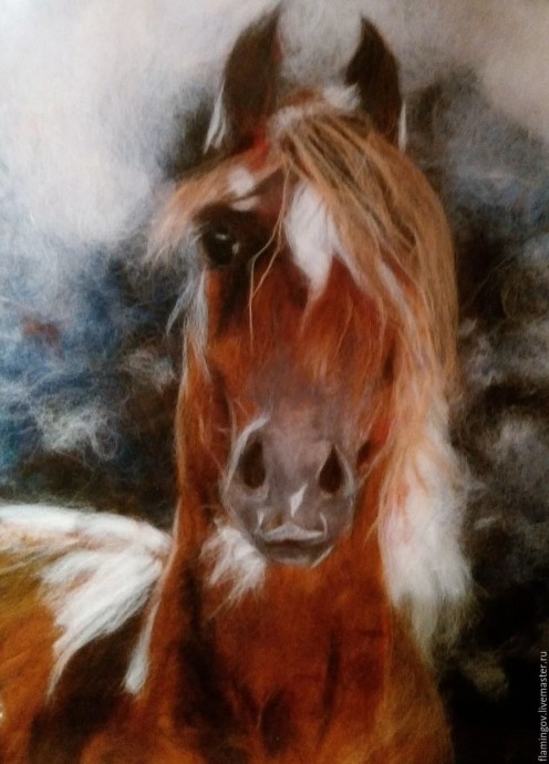 Лошади в технике шерстяной акварели: восхитительные идеи