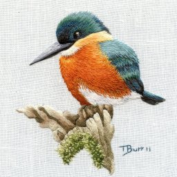 Вышиваем гладью птичку