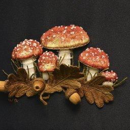 ​Идеи объёмной вышивки грибов