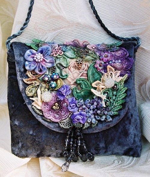 Сумки с вышивкой лентами: идеи для вдохновения