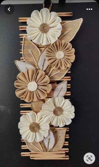 Прекрасные панно из мешковины