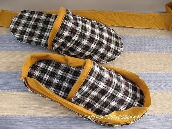 Шьем домашние тапочки из остатков ткани