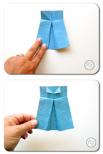 Открытки с платьями оригами