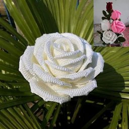 ​Чудесная роза крючком