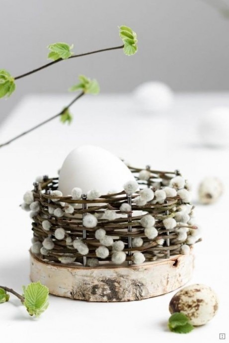 ​Корзинка из вербных веточек