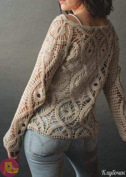 Красивый узор для летнего джемпера крючком Красивый узор для летнего джемпера крючком