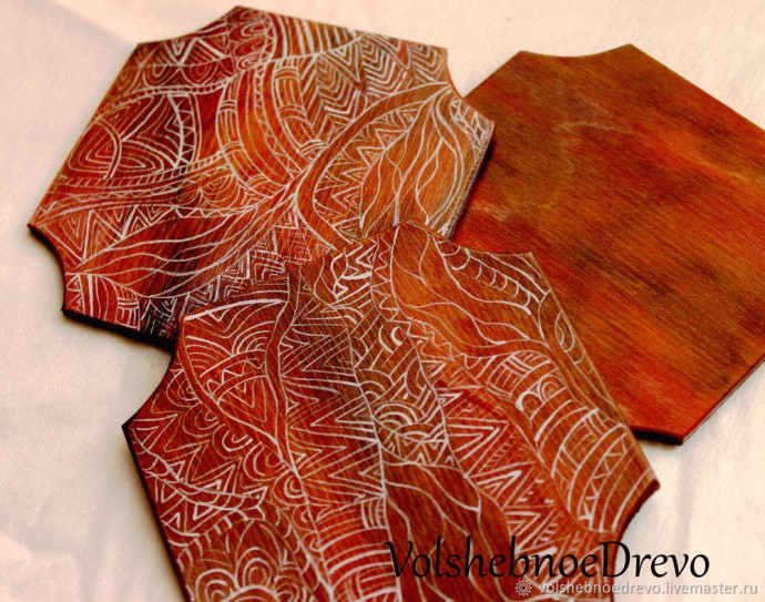 Расписываем подставки под горячее в этно-стиле