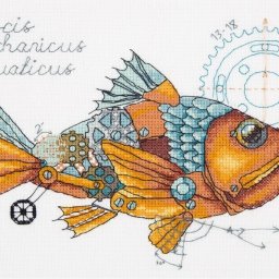 Вышивка крестиком в стиле стимпанк