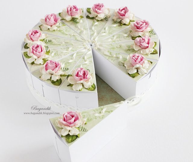 Подарочные коробочки в виде кусочка торта: схема