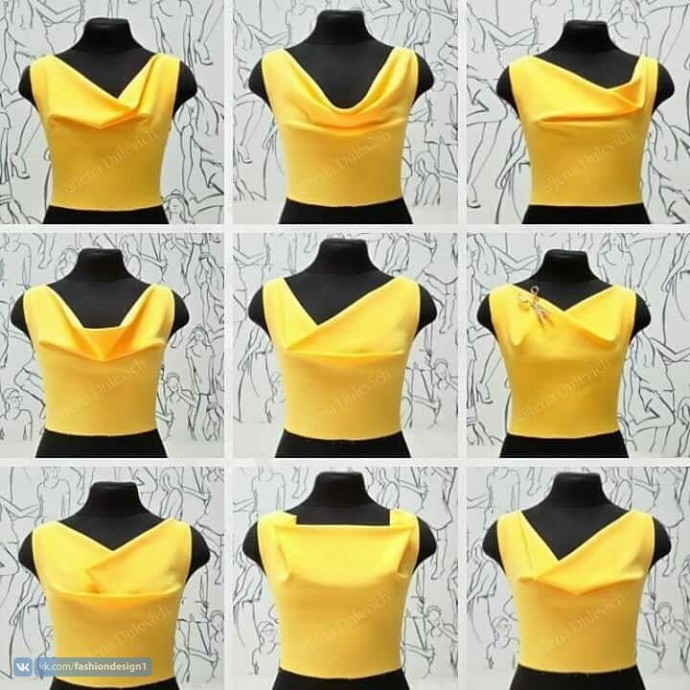 Вариации драпировки горловины "качели"