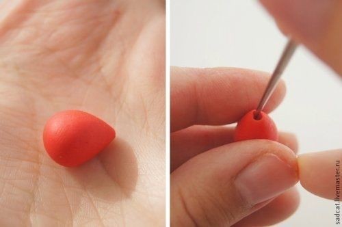 Веточка шиповника из полимерной глины: мастер-класс