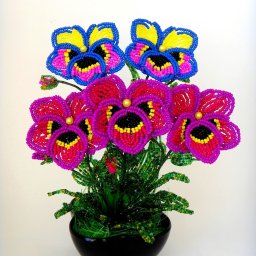 ​Яркие пестрые орхидеи из бисера