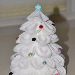 Ёлочка из ватных дисков