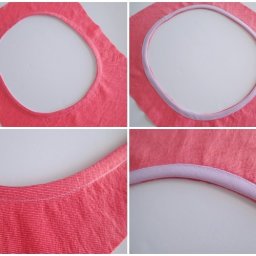 Обработка горловины косой бейкой