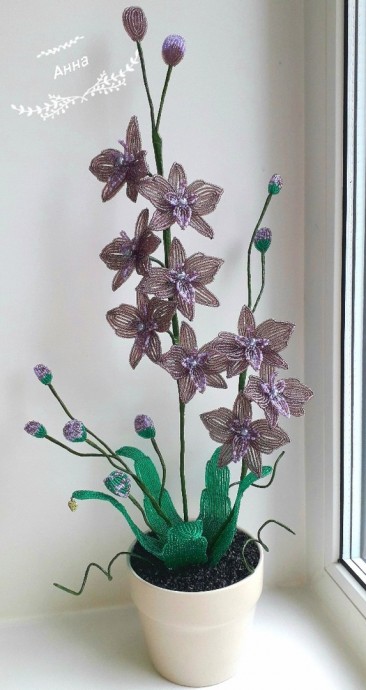 Орхидея из бисера Орхидея из бисера