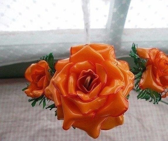 Розы из пластиковых бутылок: мастер-клacc