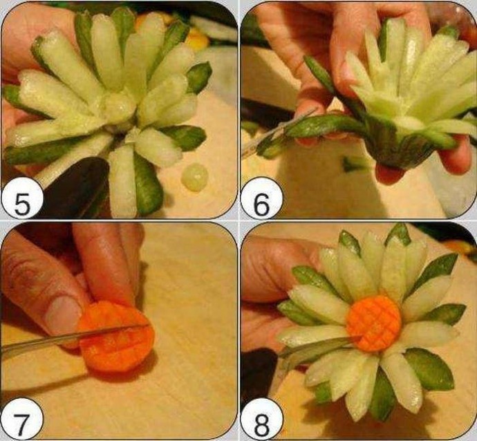 Описание изготовления цветка в технике карвинга